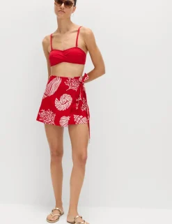 Pure Cotton Printed Wrap Mini Beach Skirt