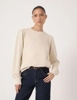 Pure Cotton Puff Sleeve Sweatshirt