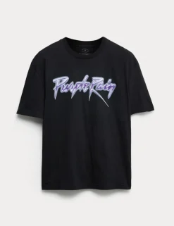 Pure Cotton Purple Rain Graphic T-Shirt