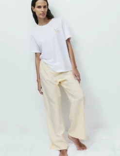 Pure Cotton Pyjama Set With Woven Bottoms