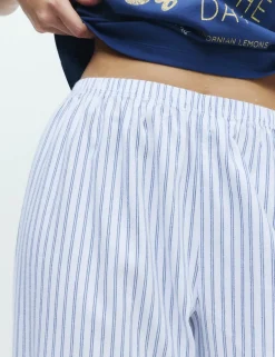 Pure Cotton Pyjama Set With Woven Bottoms
