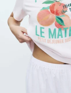 Pure Cotton Pyjama Set With Woven Bottoms