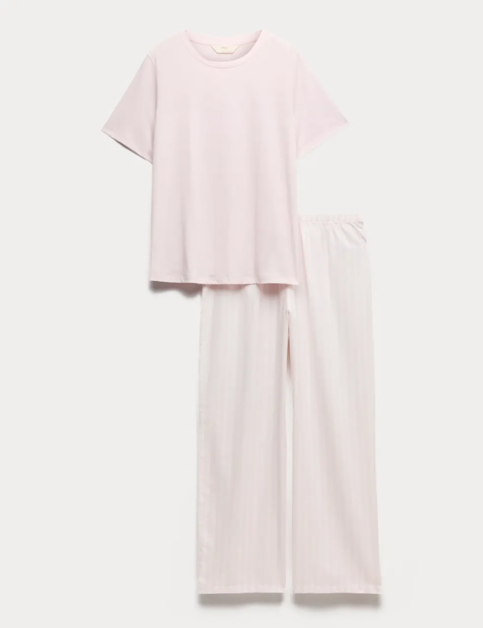 Pure Cotton Pyjama Set With Woven Bottoms