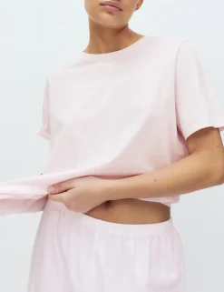 Pure Cotton Pyjama Set With Woven Bottoms