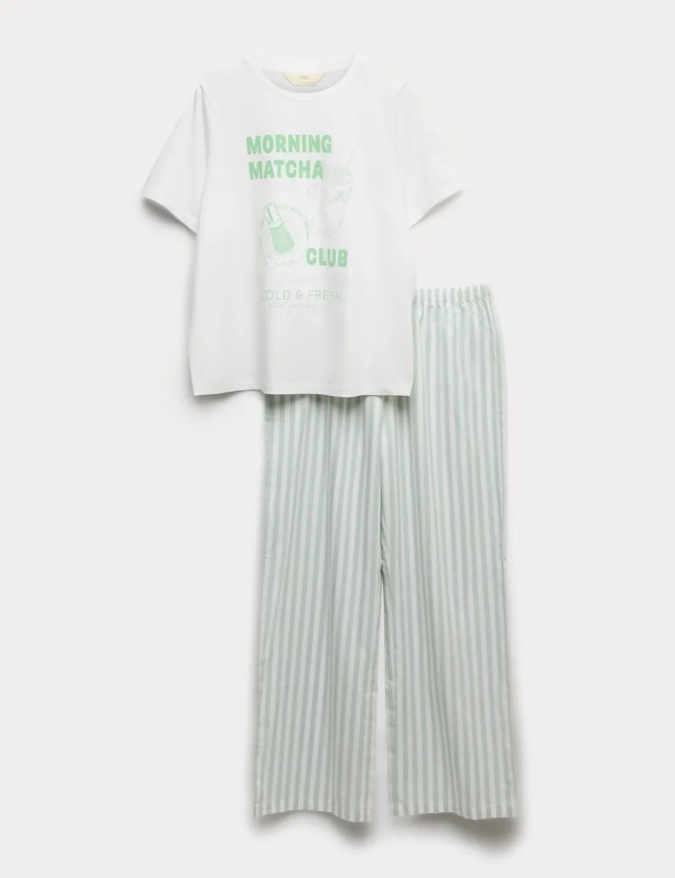 Pure Cotton Pyjama Set With Woven Bottoms