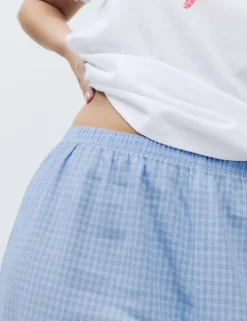Pure Cotton Pyjama Set With Woven Bottoms
