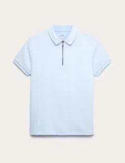 Pure Cotton Quarter Zip Polo Top (6-16 Yrs)