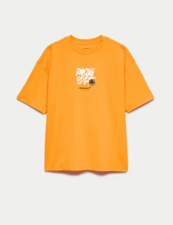 Pure Cotton Racing Spirit Graphic T-Shirt (6-16 Yrs)