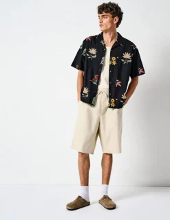 Pure Cotton Relaxed Fit Embroidered Shirt