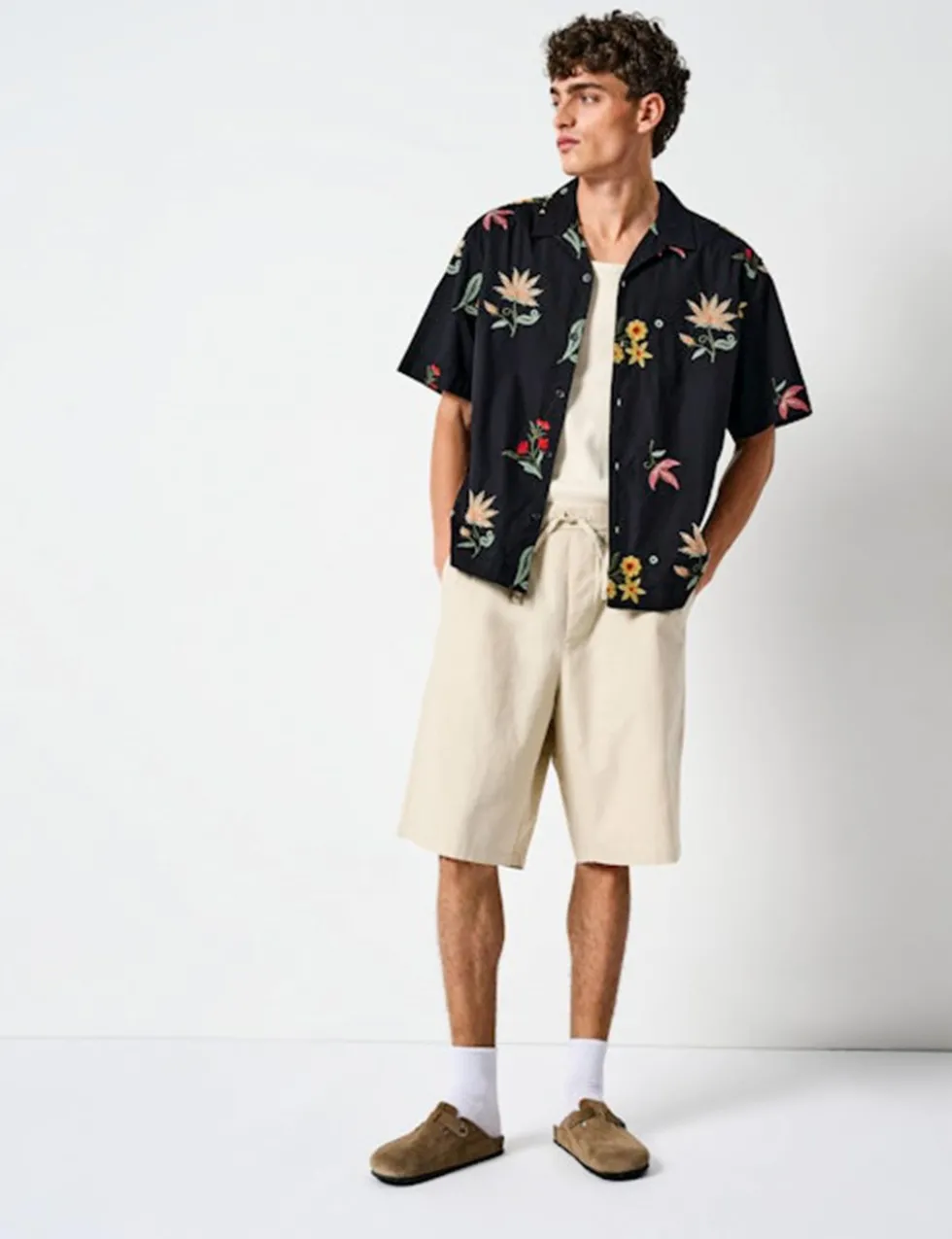 Pure Cotton Relaxed Fit Embroidered Shirt
