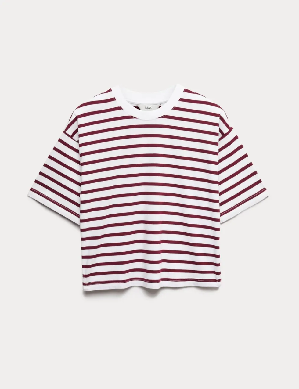 Pure Cotton Relaxed Striped Boxy T-Shirt
