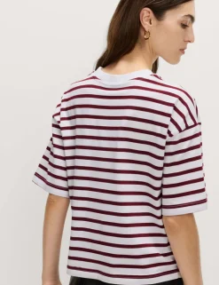 Pure Cotton Relaxed Striped Boxy T-Shirt
