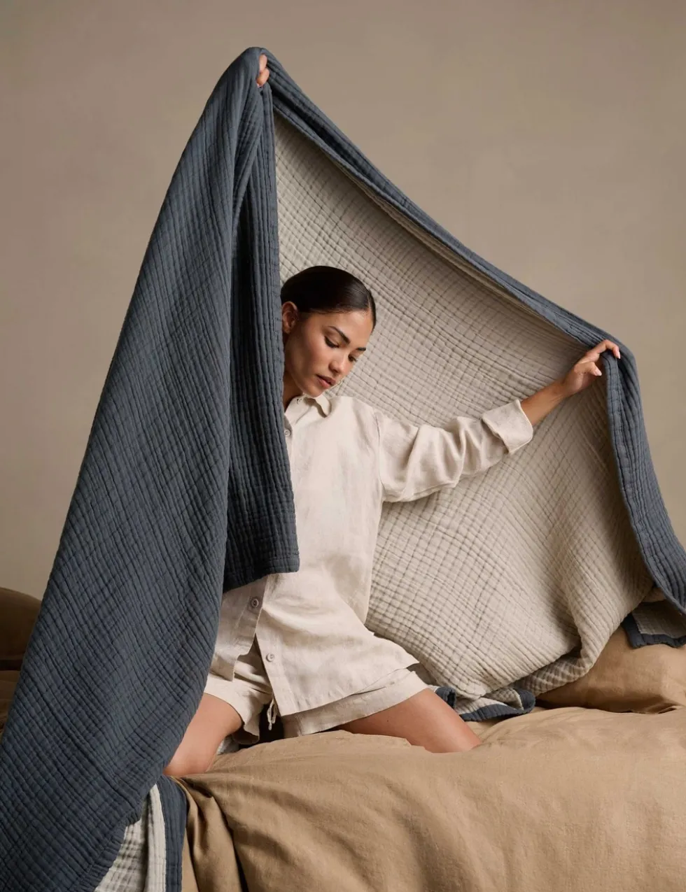 Pure Cotton Reversible Extra Large Throw