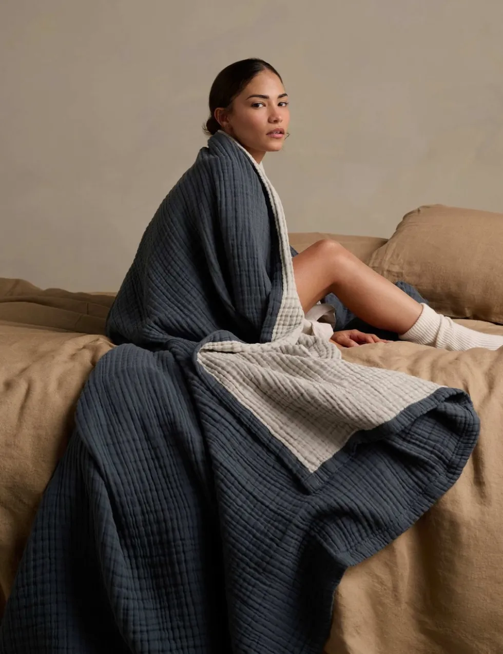 Pure Cotton Reversible Extra Large Throw