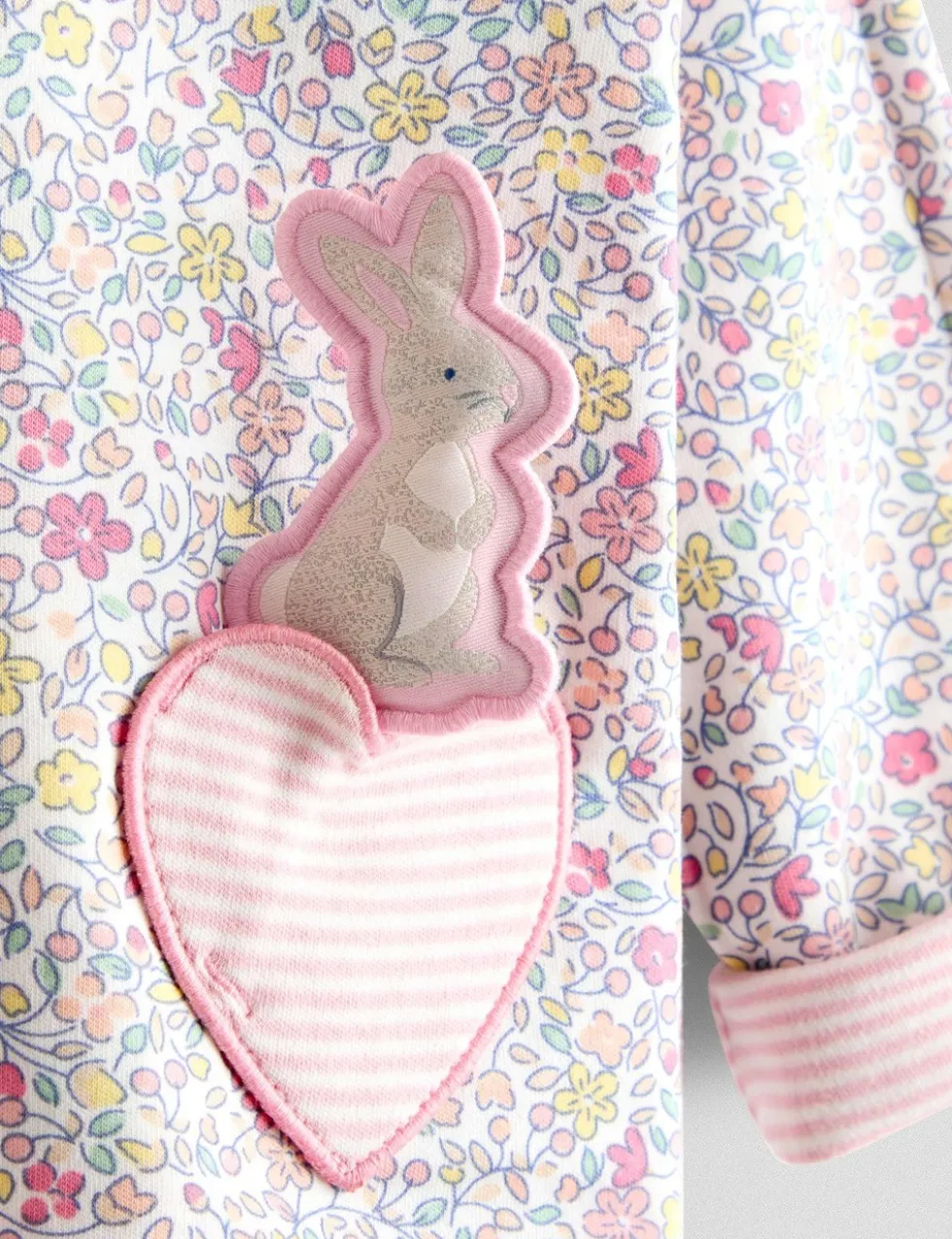 Pure Cotton Reversible Floral Bunny Hoodie (6 Mths - 7 Yrs)