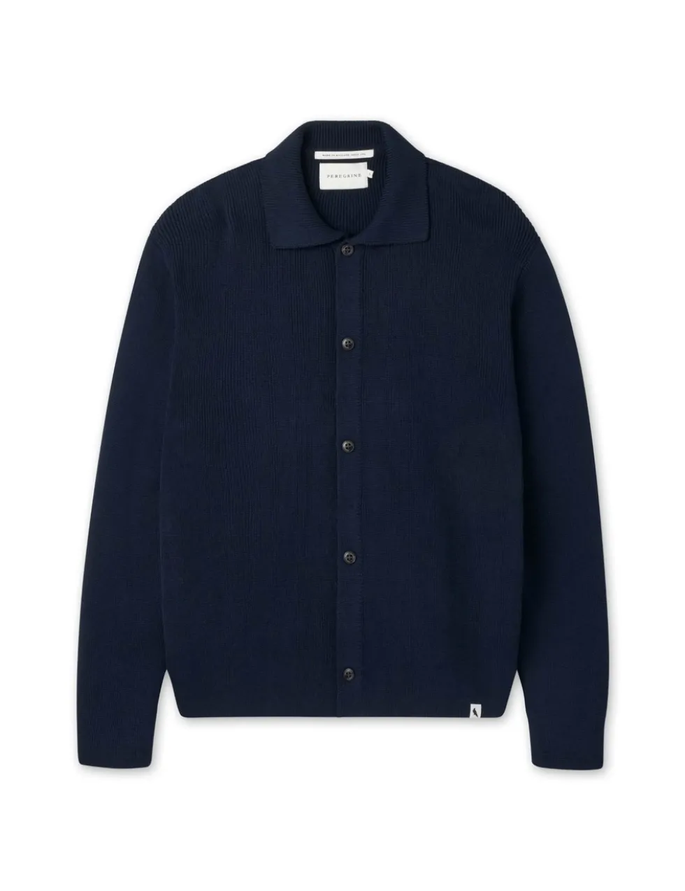 Pure Cotton Ribbed Collared Neck Cardigan