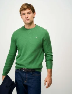 Pure Cotton Ribbed Crew Neck Jumper