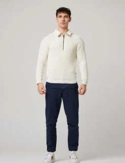 Pure Cotton Ribbed Quarter Zip Jumper