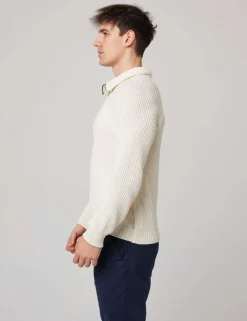 Pure Cotton Ribbed Quarter Zip Jumper