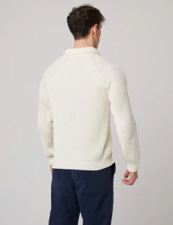 Pure Cotton Ribbed Quarter Zip Jumper