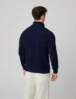 Pure Cotton Ribbed Quarter Zip Jumper