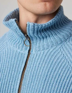 Pure Cotton Ribbed Quarter Zip Jumper