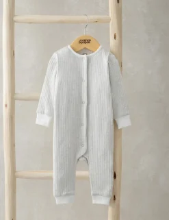 Pure Cotton Ribbed Romper (0-6 Mths)