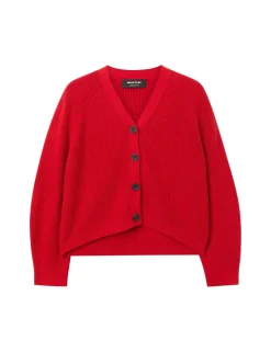 Pure Cotton Ribbed V-Neck Cardigan