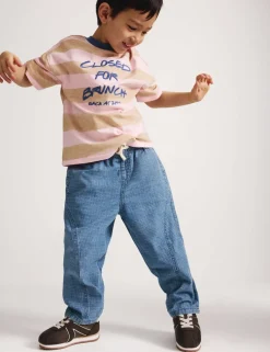 Pure Cotton Ripstop Barrel Jeans (2-8 Yrs)