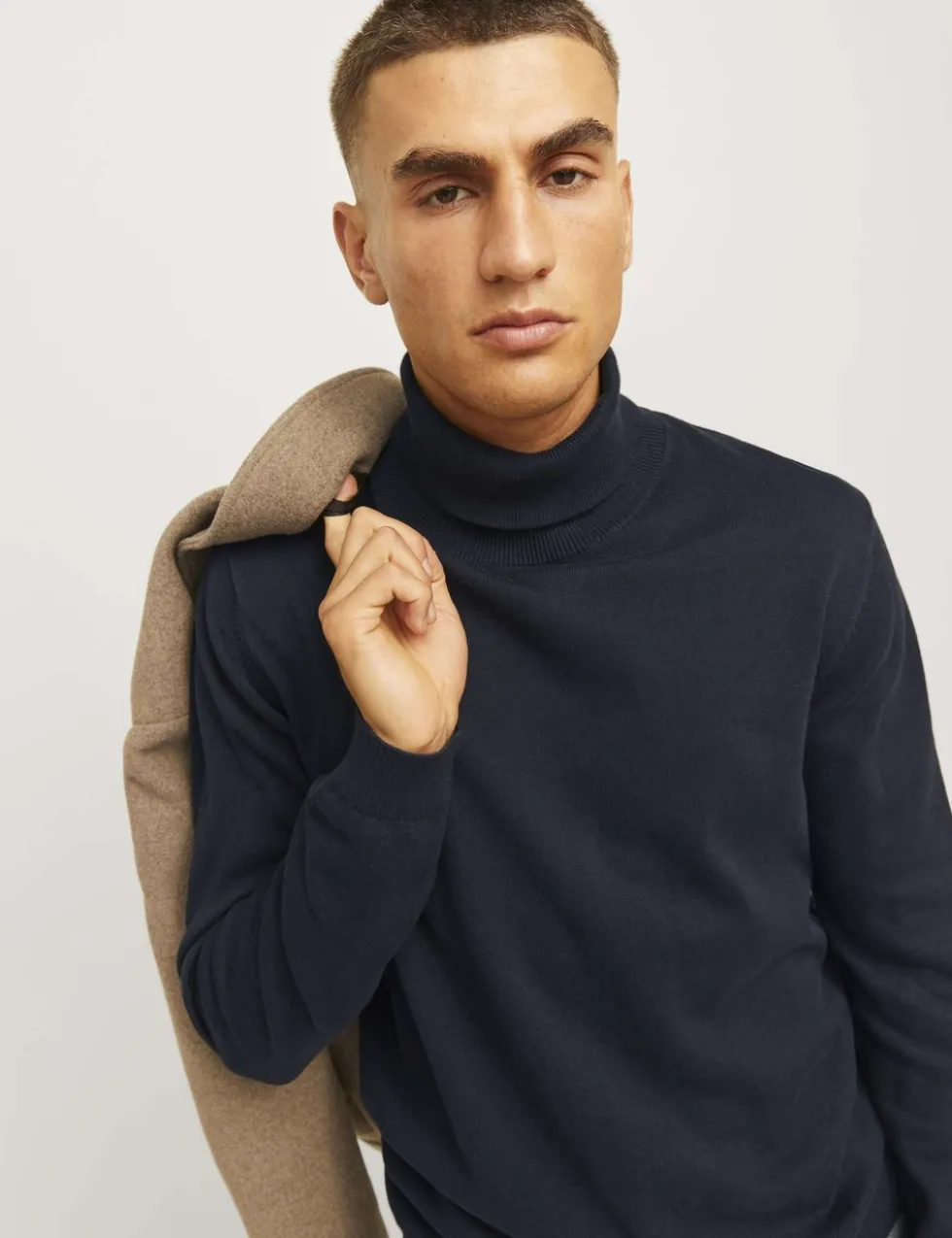 Pure Cotton Roll Neck Jumper