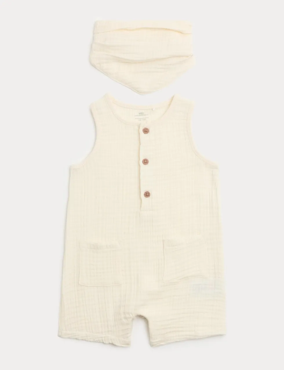 Pure Cotton Romper with Bib (0-3 Yrs)