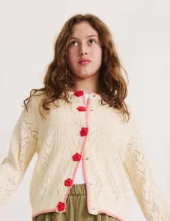 Pure Cotton Rose Cardigan (6-16 Yrs)