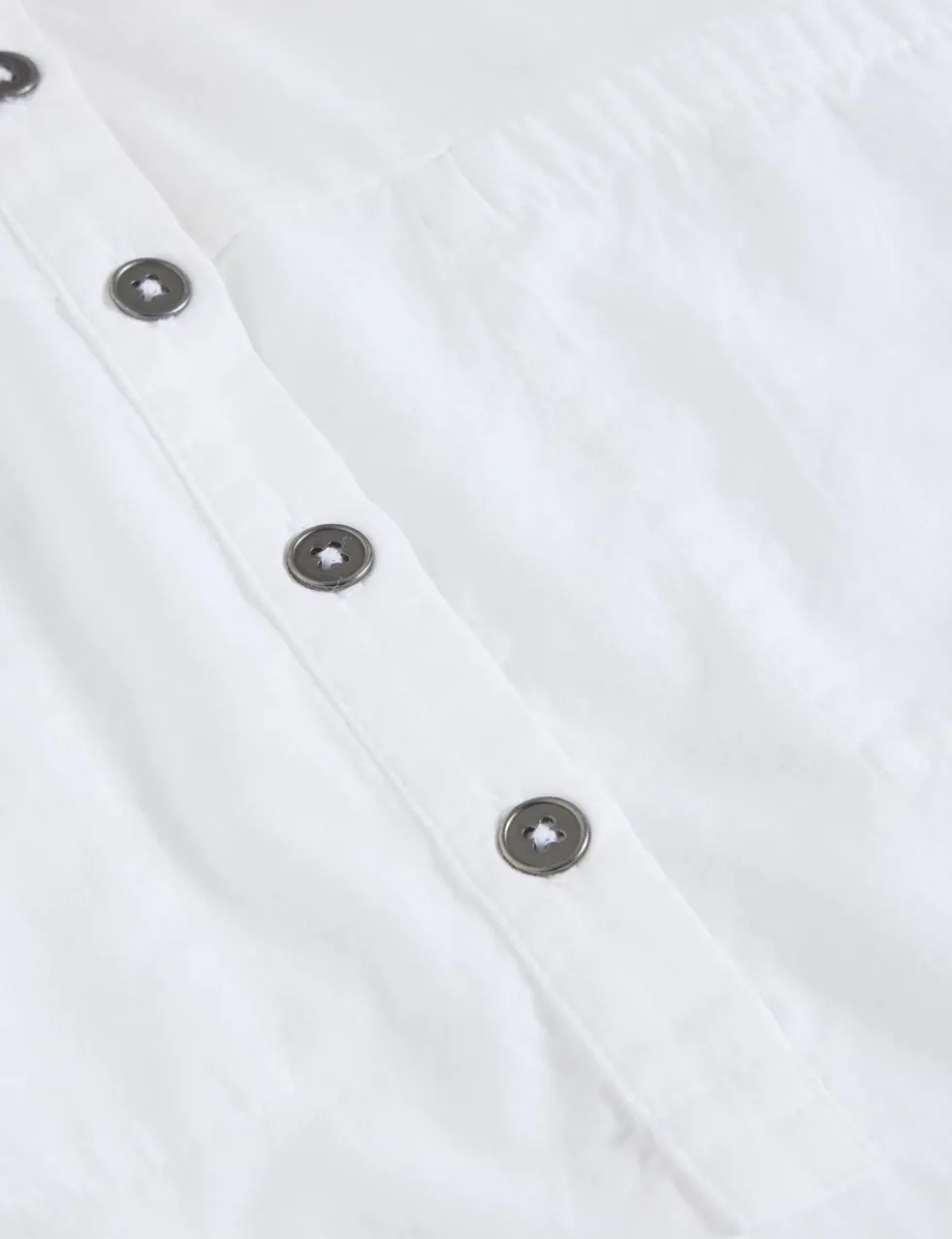 Pure Cotton Round Neck Button Detail Shirt