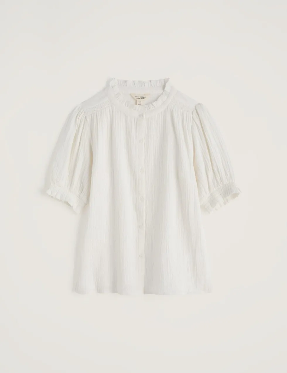 Pure Cotton Round Neck Relaxed Blouse