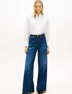 Pure Cotton Ruffle High Neck Shirt