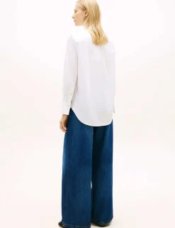 Pure Cotton Ruffle High Neck Shirt