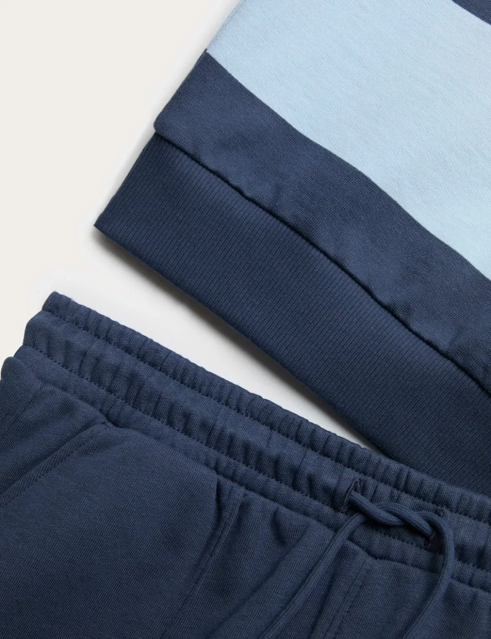 Pure Cotton Rugby Top & Shorts Set (6-16 Yrs)