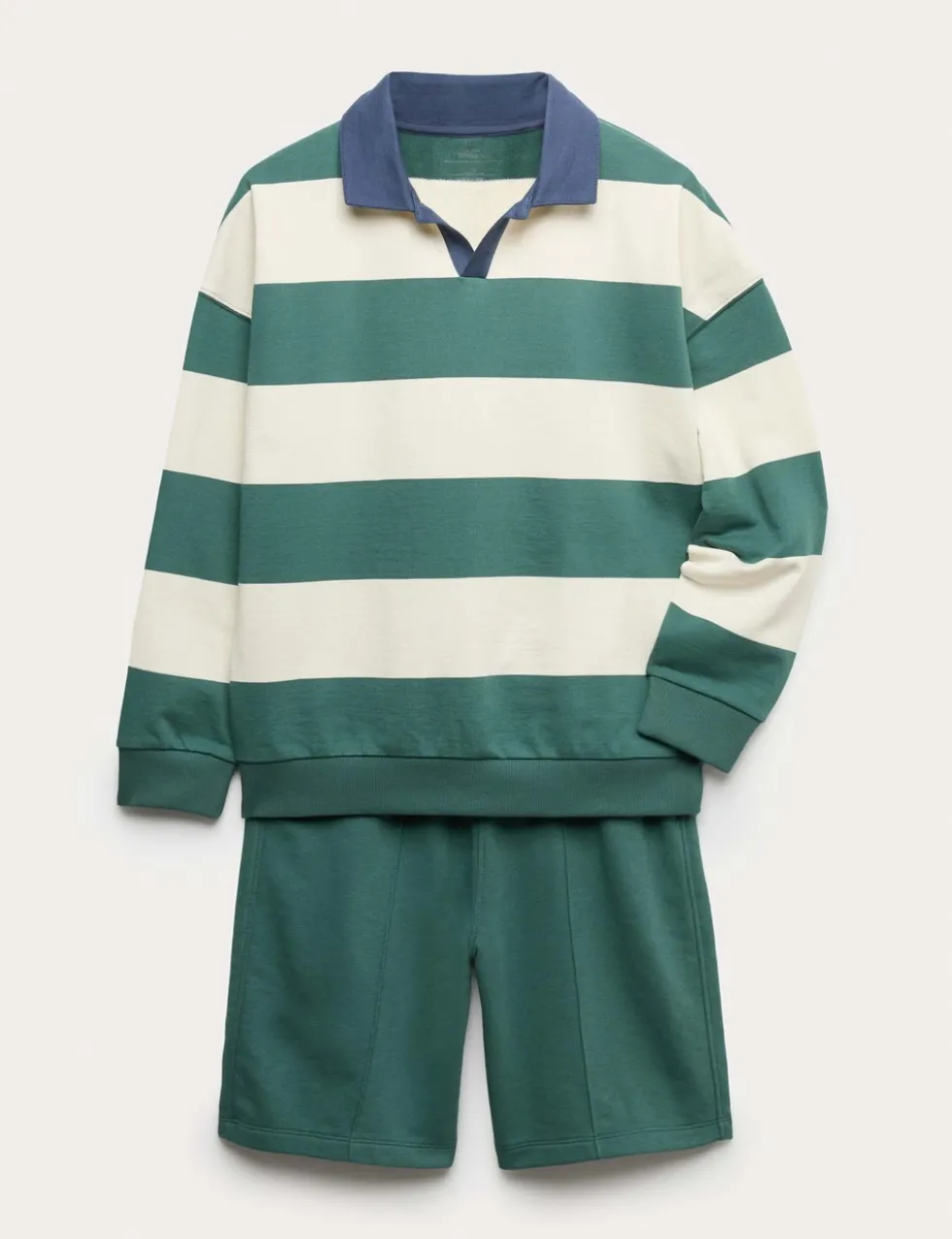 Pure Cotton Rugby Top & Shorts Set (6-16 Yrs)