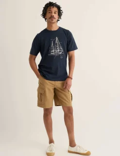 Pure Cotton Sailboat Graphic T-Shirt