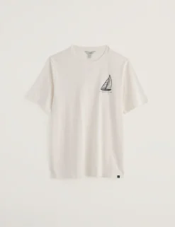 Pure Cotton Sailboat Graphic T-Shirt