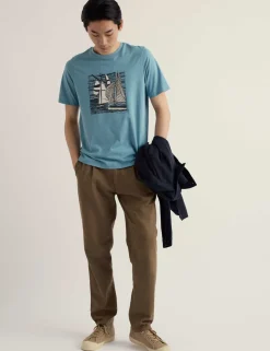 Pure Cotton Sailing Boat Graphic T-Shirt
