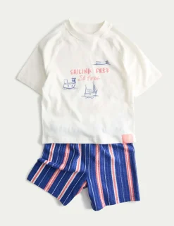 Pure Cotton Sailing Graphic Pyjamas (1-8 Yrs)