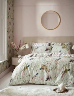 Pure Cotton Sateen Clavering Birds Bedding Set