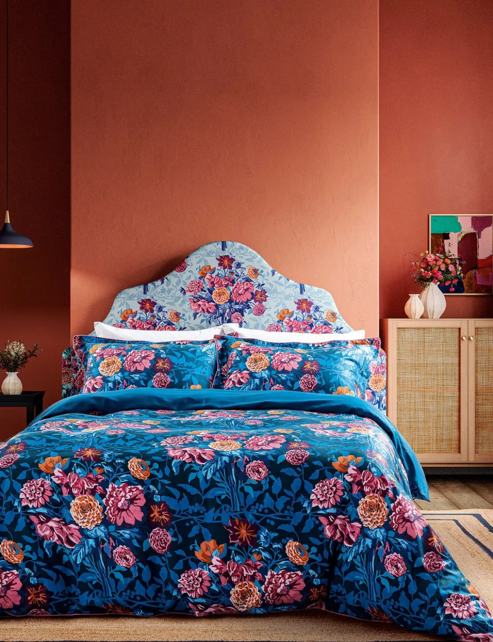 Pure Cotton Sateen Dahlia Bunch Bedding Set