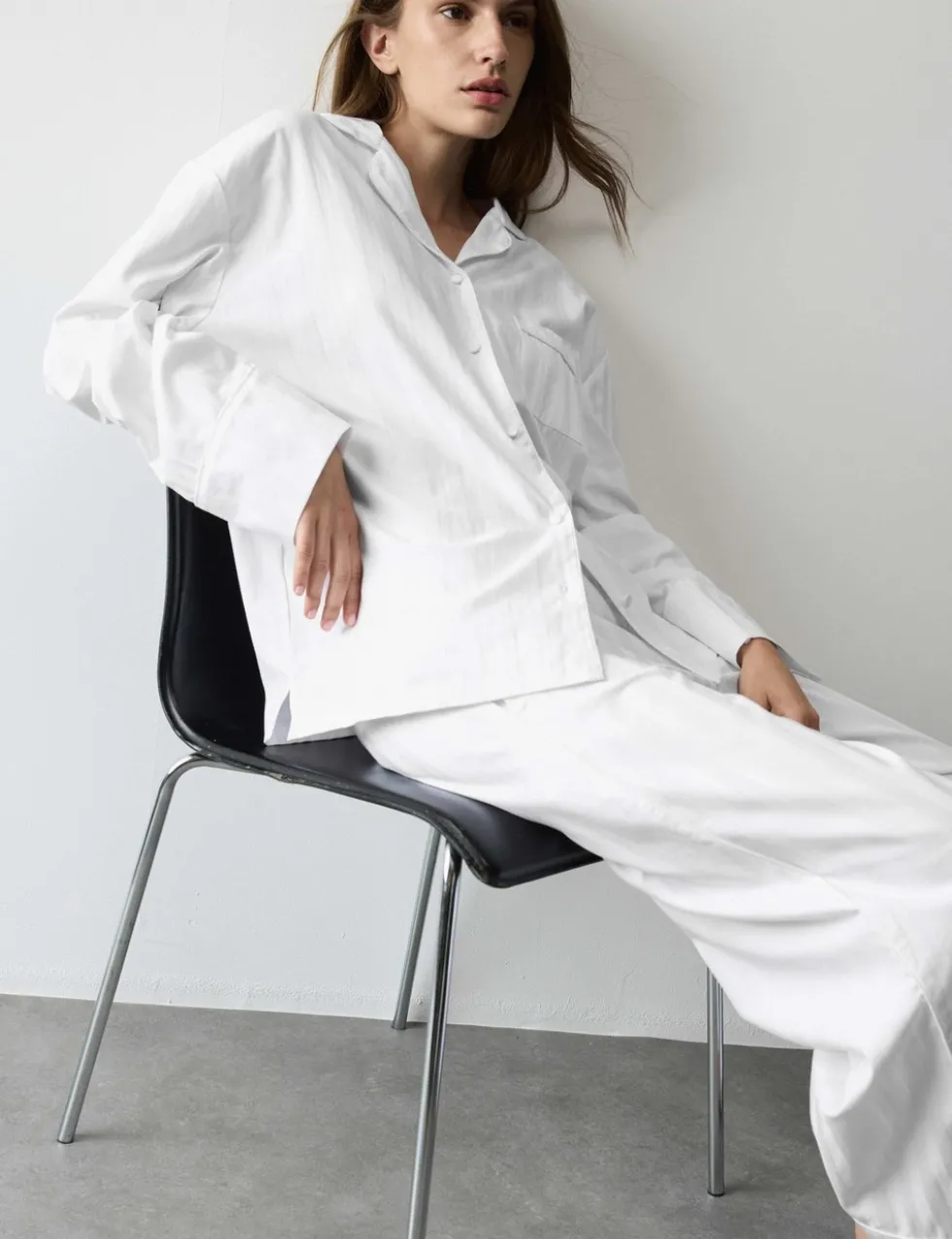 Pure Cotton Sateen Striped Pyjama Set