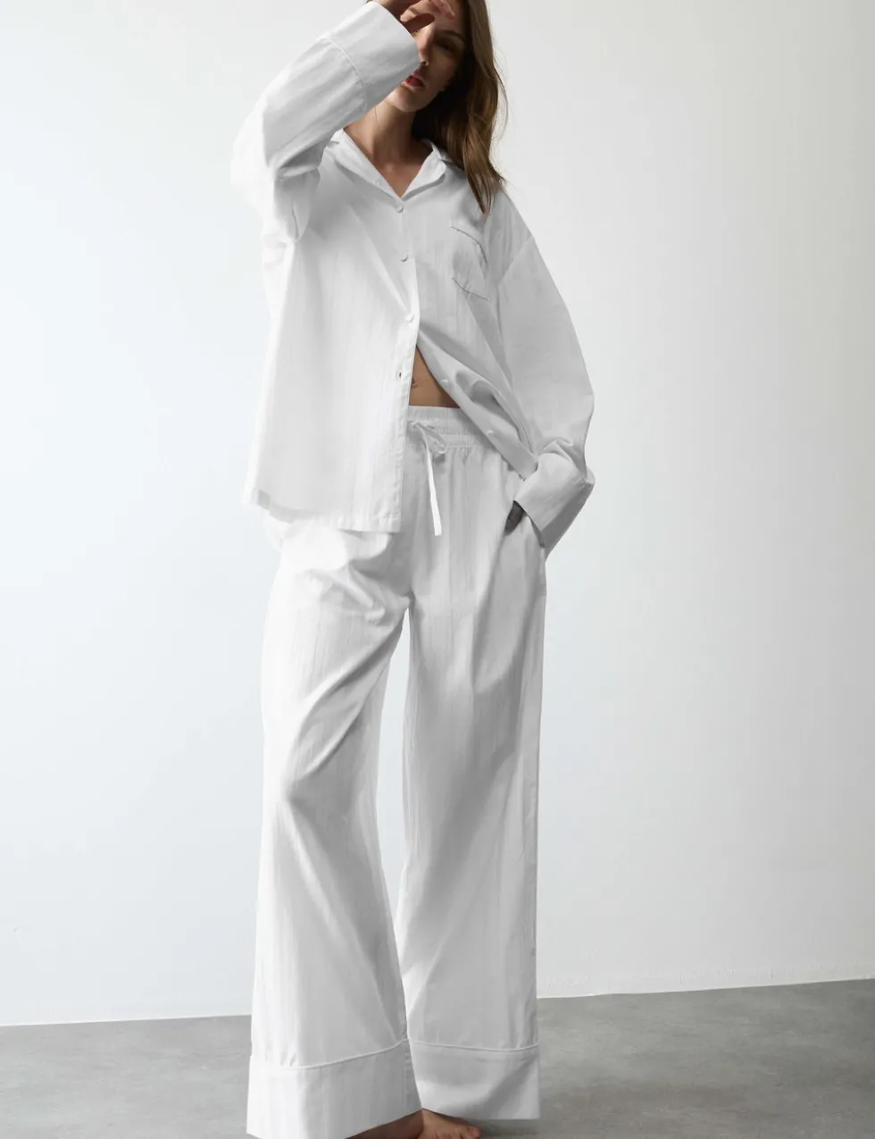 Pure Cotton Sateen Striped Pyjama Set
