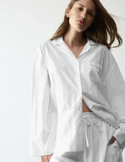 Pure Cotton Sateen Striped Pyjama Set