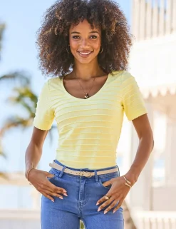 Pure Cotton Scallop Detail T-Shirt