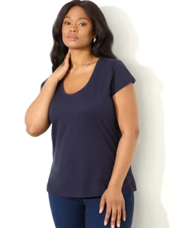 Pure Cotton Scoop Neck T-Shirt