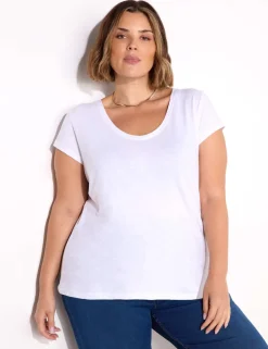 Pure Cotton Scoop Neck T-Shirt
